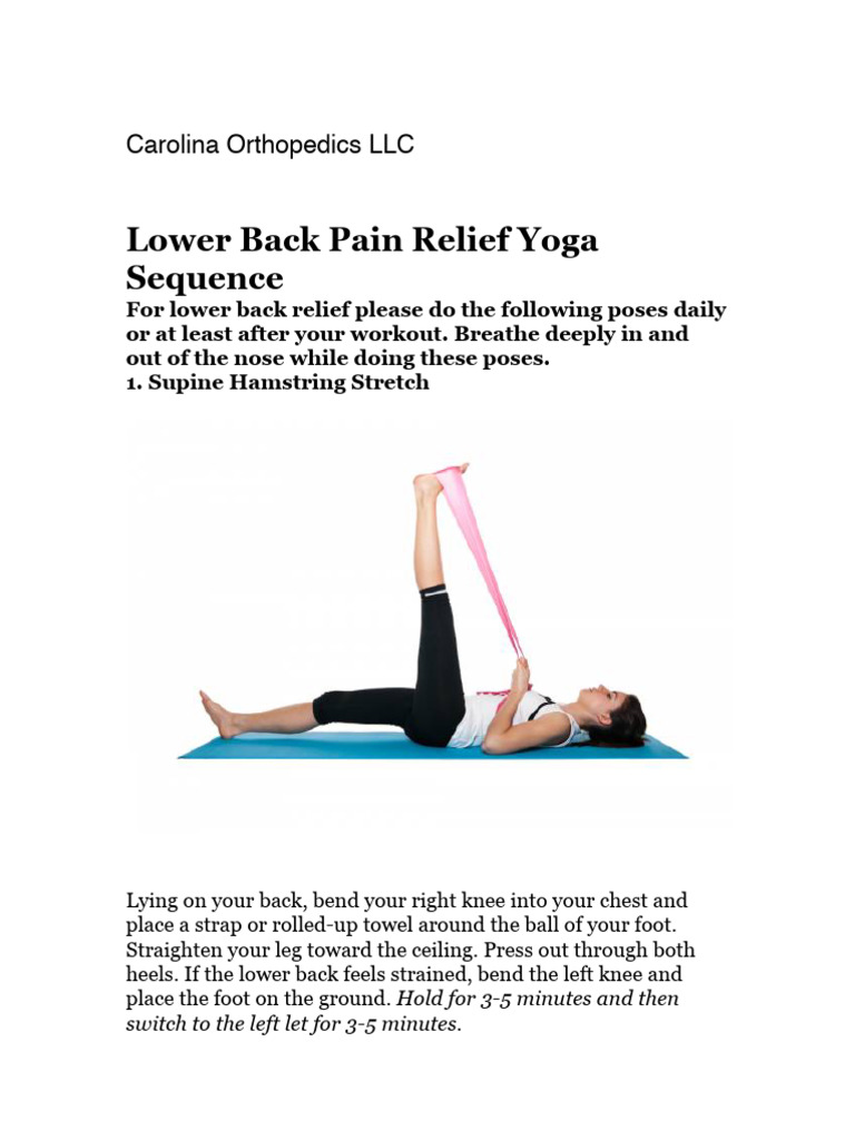 Lower Back Pain Relief Yoga Sequence | PDF