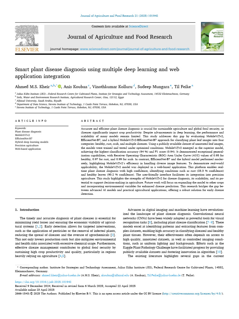 Smart Plant Disease Diagnosis with AI | PDF | Deep Learning | Computer ...