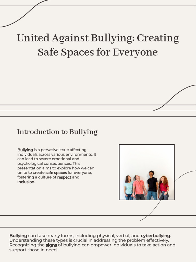 Slidesgo United Against Bullying Creating Safe Spaces For Everyone ...