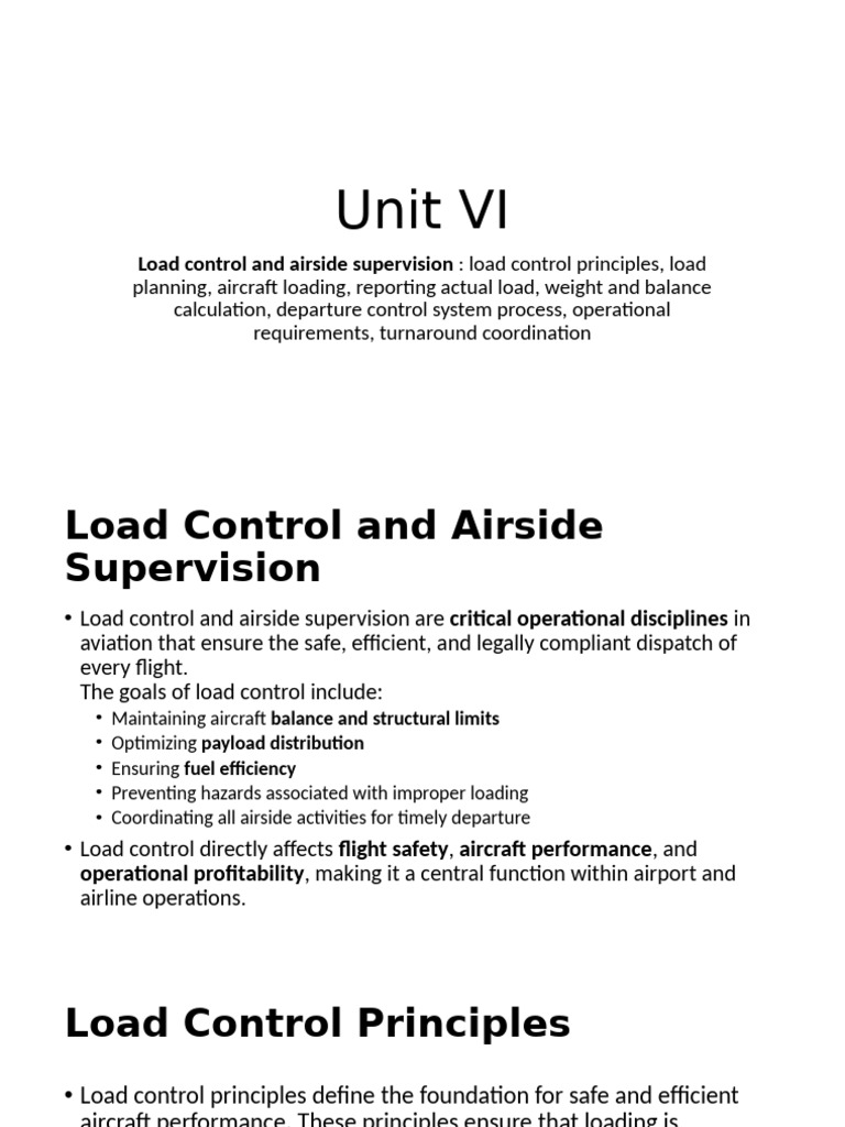 Load Control and Airside Supervision | PDF | Aircraft | Aviation
