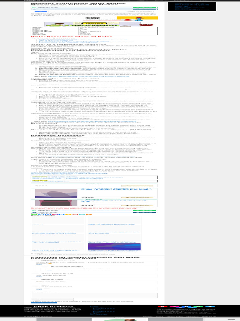 CBSE Class 10 Water Resources Notes | PDF | Water Scarcity | Water