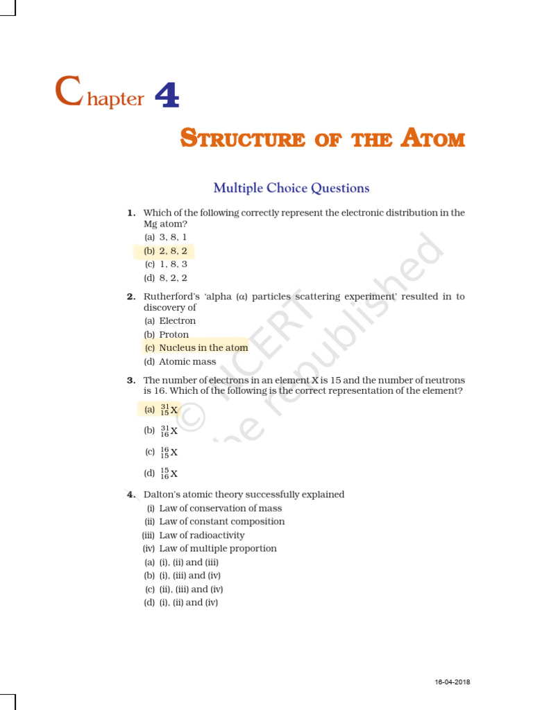Structure of Atom 2 | PDF | Atoms | Atomic Nucleus