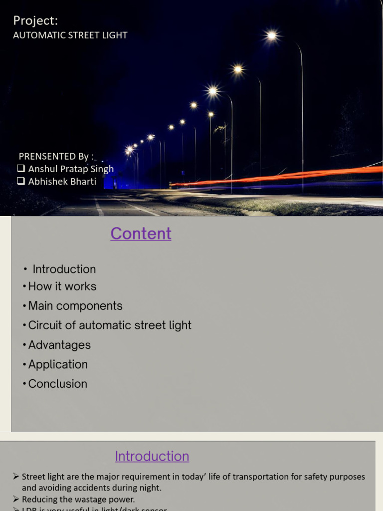 Automatic Street Light System Overview | PDF