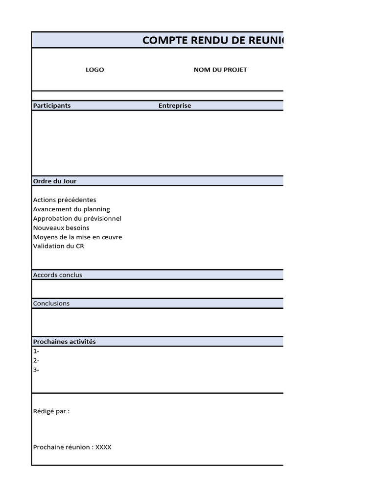 Compte Rendu de Réunion Projet | PDF