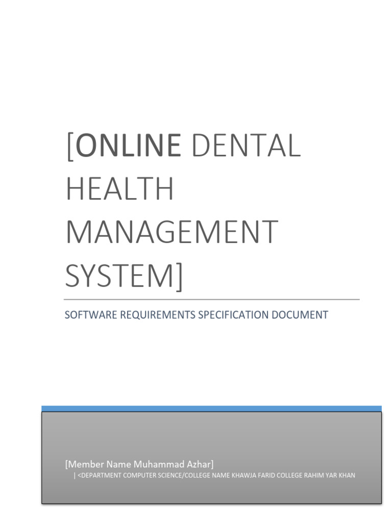 M. Azhar-Online Dental Health Managemetn System | PDF | Electronic ...