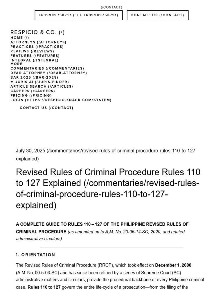 Revised Criminal Procedure Rules 110-127 | PDF | Plea | Appeal