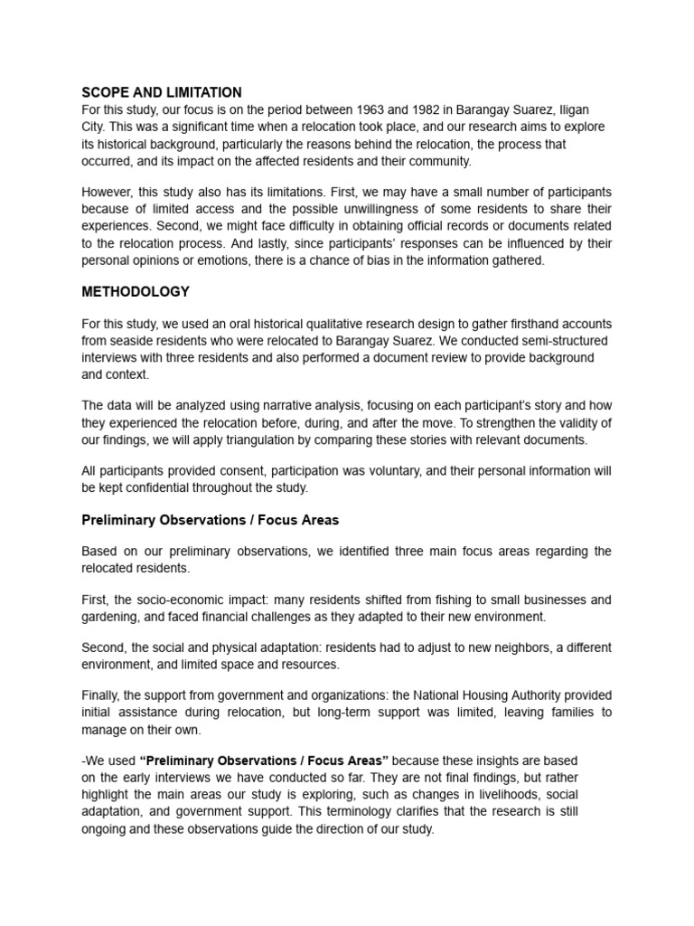 Relocation Impact Study in Iligan City | PDF | Science | Methodology
