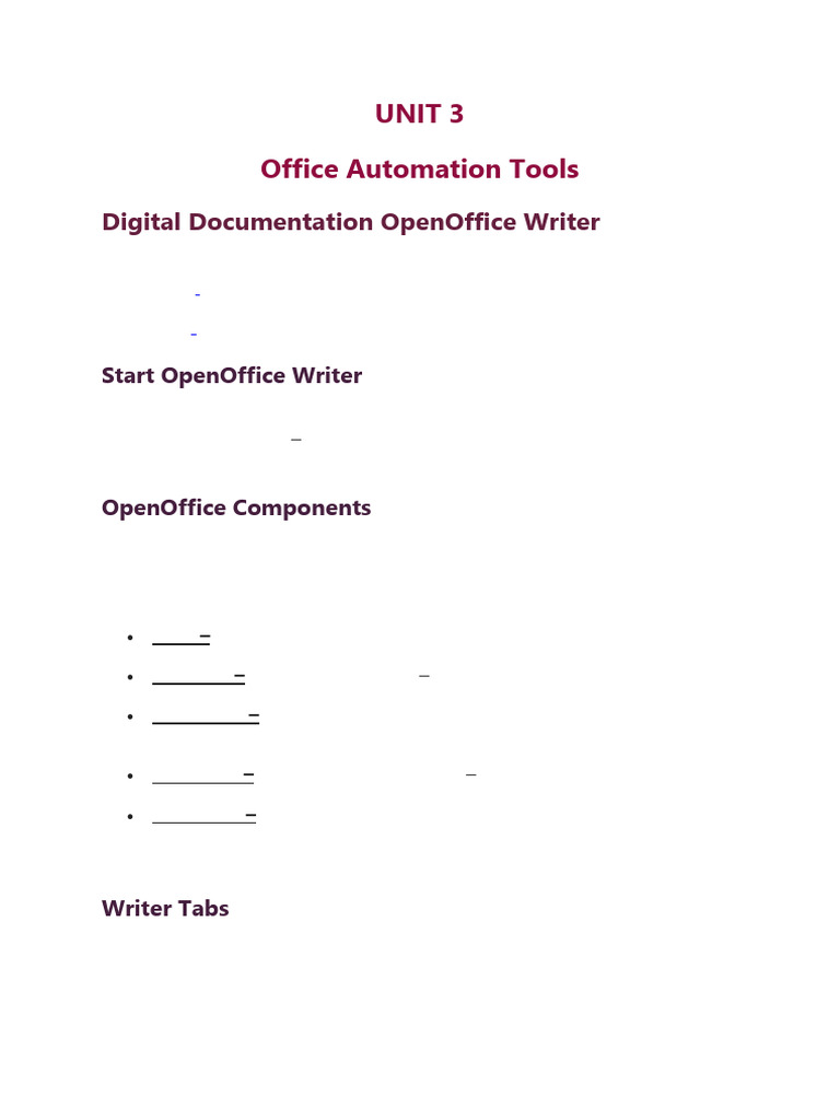 OpenOffice Writer Guide: Features & Tabs | PDF | Spreadsheet | Chart