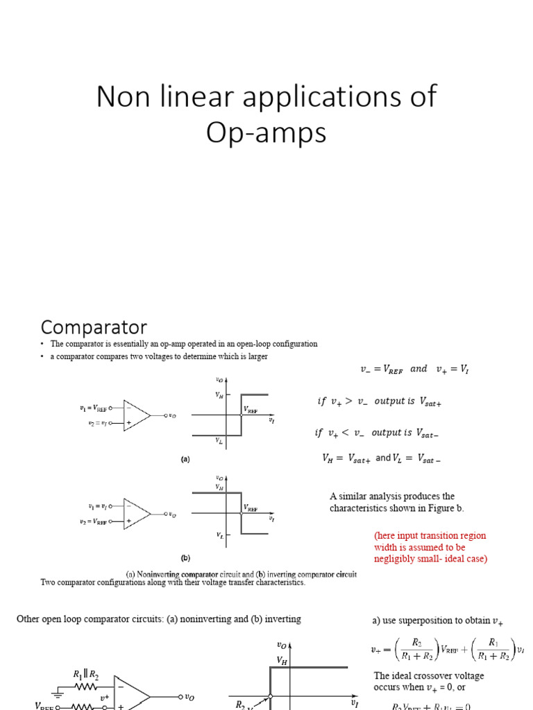 Nonlinear Op-Amp Comparator Applications | PDF | Operational Amplifier ...