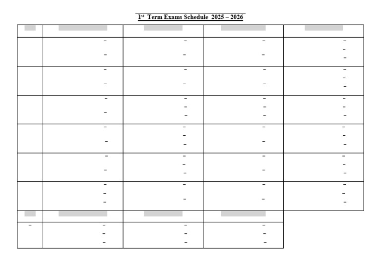 1st Term Exam Schedule | PDF | Science | Liberal Arts Education