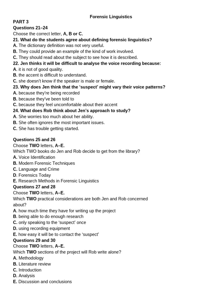 Forensic Linguistics Study Guide | PDF | Linguistics | Accent ...
