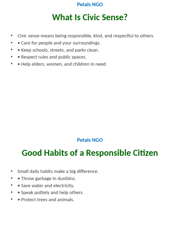 Understanding Civic Sense and Safety | PDF