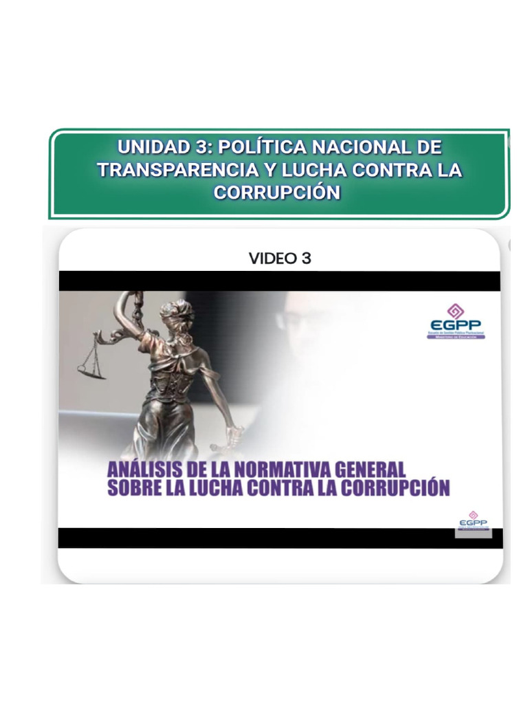 Unidad 3 Política Nacional de Transparencia y Lucha Contra La ...