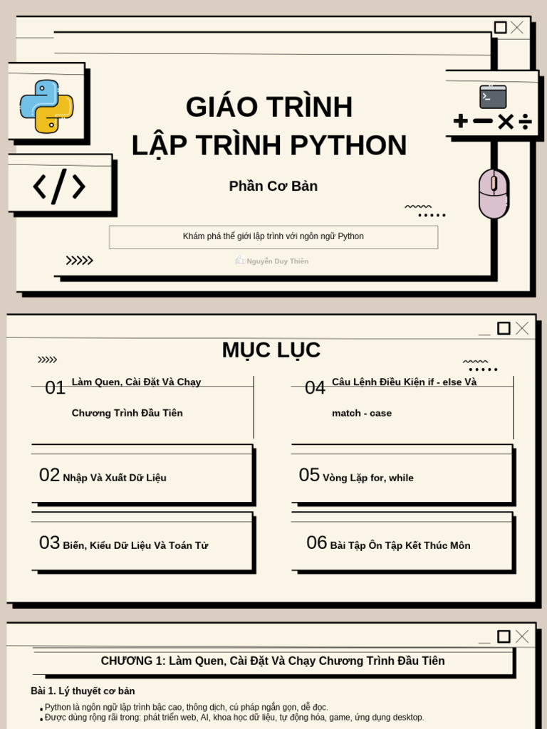 Giao Trinh Lap Trinh Python Co Ban 1 | PDF