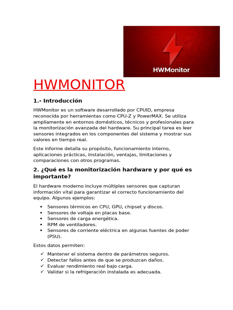 Hwmonitor Informe de Compu | PDF | Hardware de la computadora ...