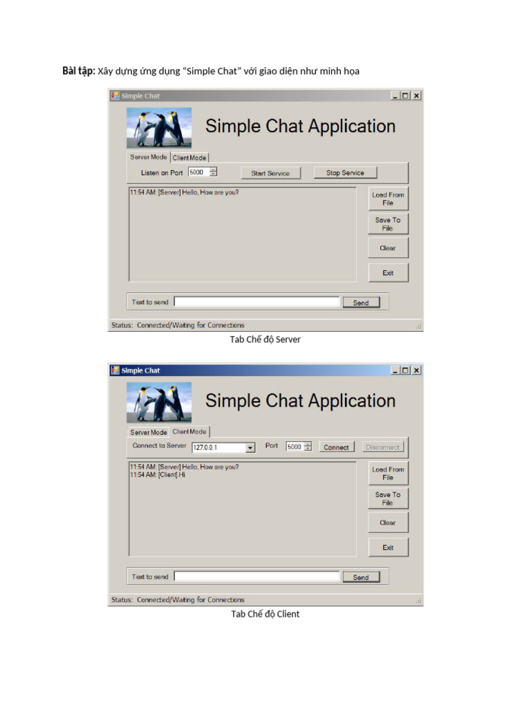 Bai Tap SimpleChat GUI | PDF