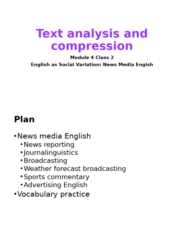 TA - Module - 4 - Class 2 | PDF | News | English Language