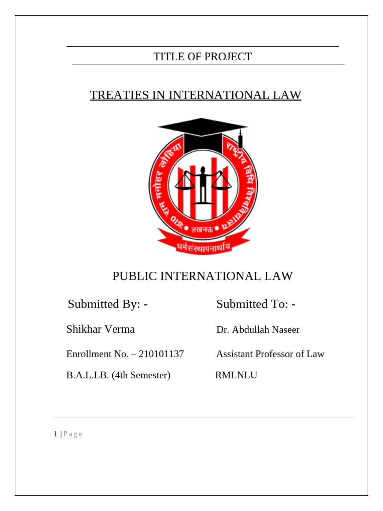 Treaties in International Law Explained | PDF | Treaty | Ratification