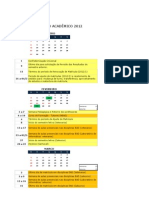 Calendário Acadêmico Projeção 2012