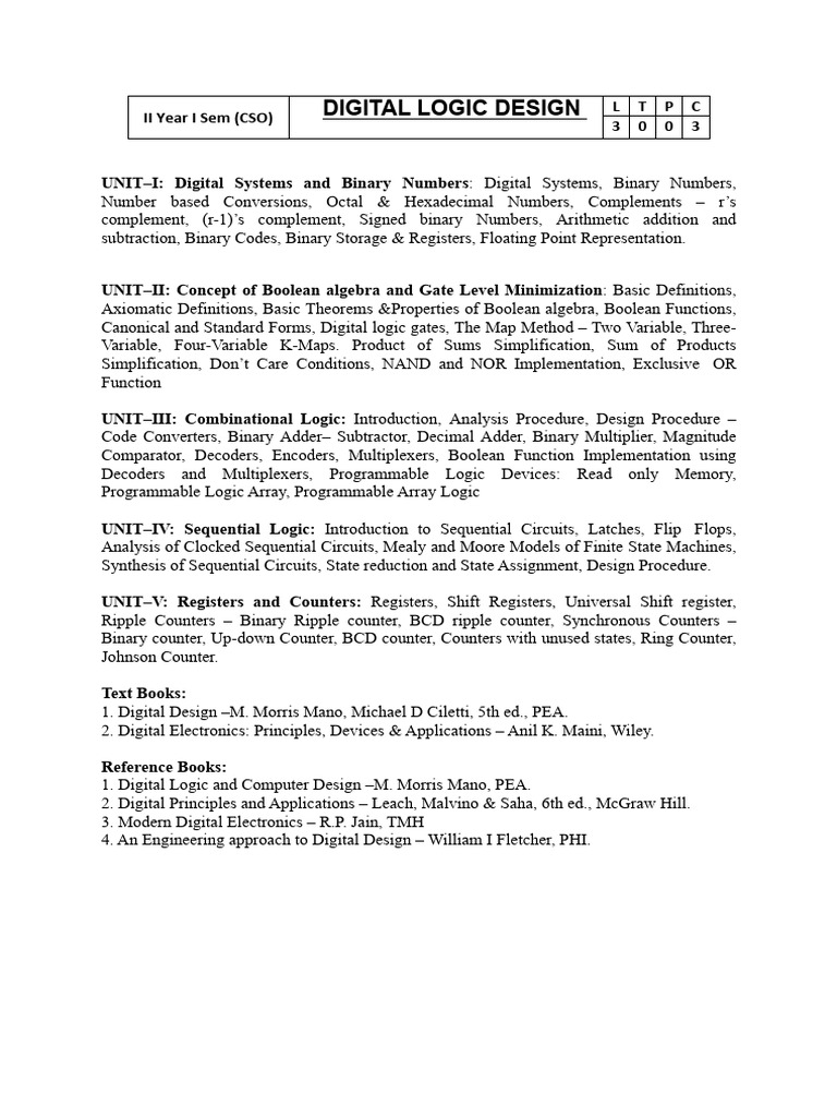 DLD Syllabus | PDF