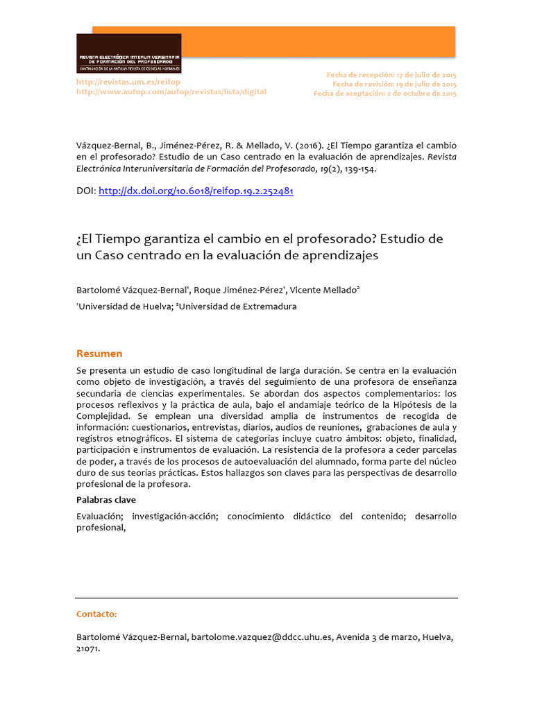 Cambio en El Profesorado | PDF | Maestros | Conocimiento procedimental