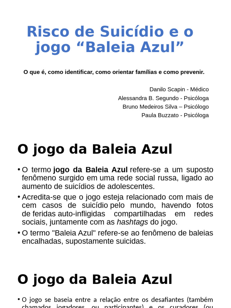 Jogo Da Baleia Azul COMPLETO | PDF | Psicologia Anormal | Ciências ...