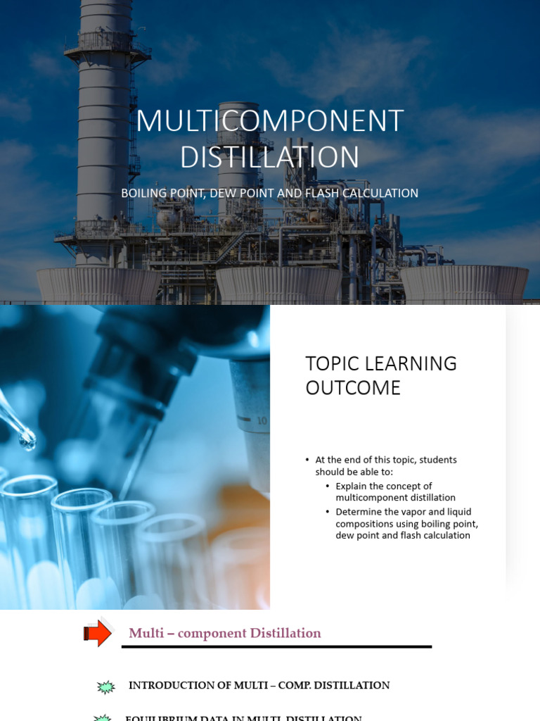Multicomponent Distillation Lecture 1 (Boiling Point - Dew Point ...
