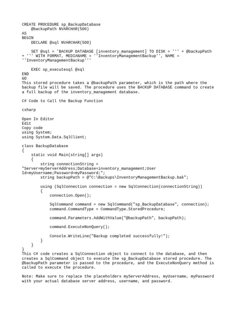 Qwesadefdsrescsf | PDF | Databases | Backup