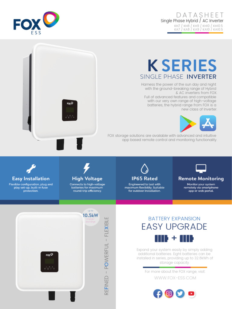 FOX Hybrid & AC Inverter Data Sheet | PDF | Power Inverter ...