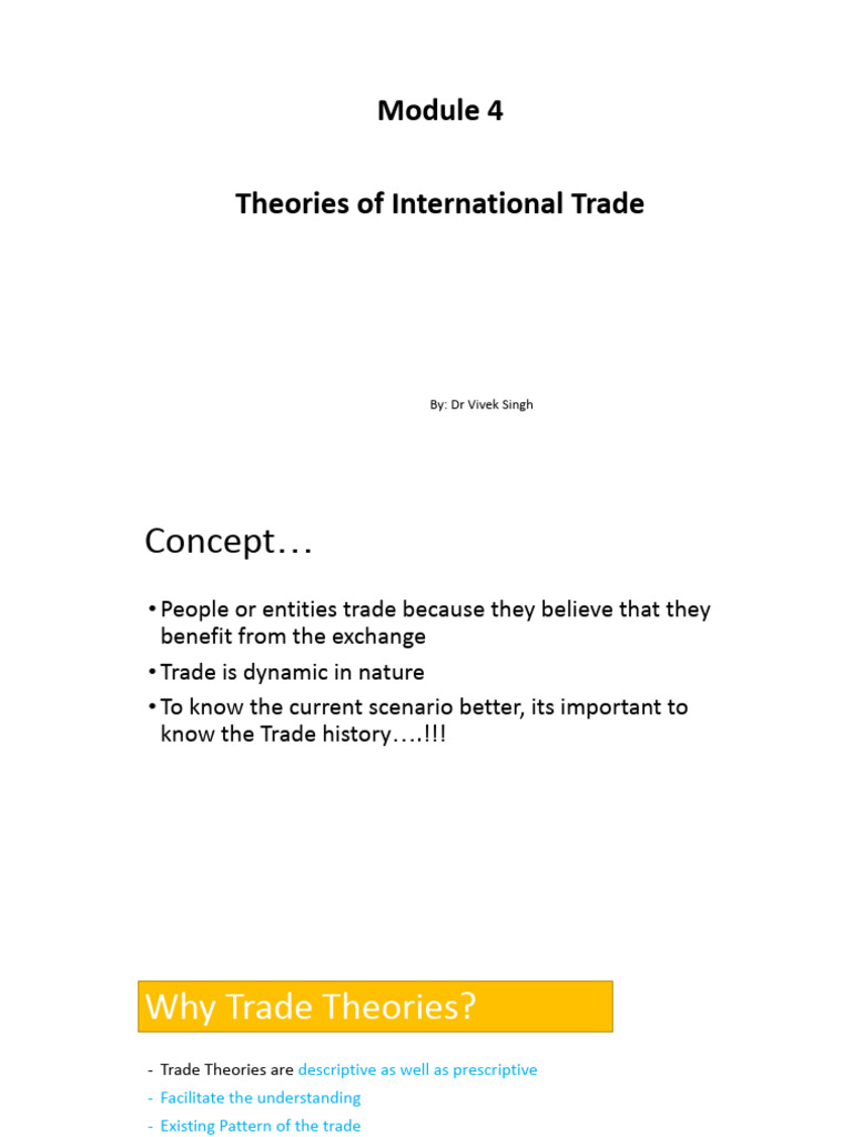 Theories of International Trade Explained | PDF | Dumping (Pricing ...