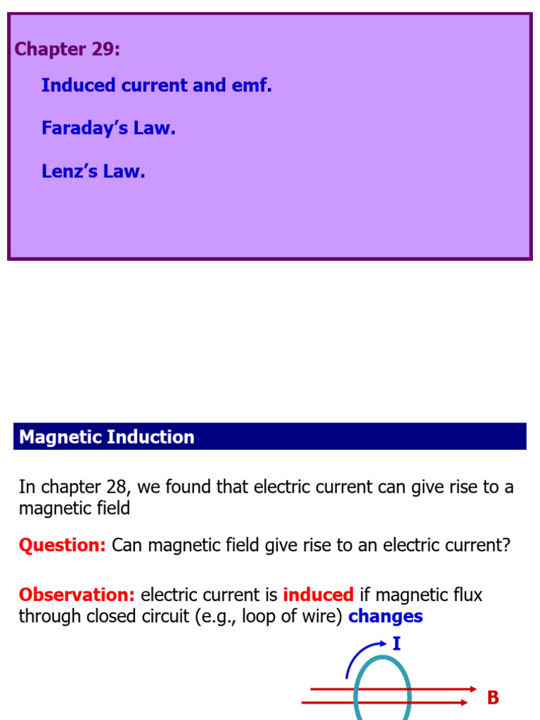 Induced Current and EMF Explained | PDF | Electromagnetic Induction ...