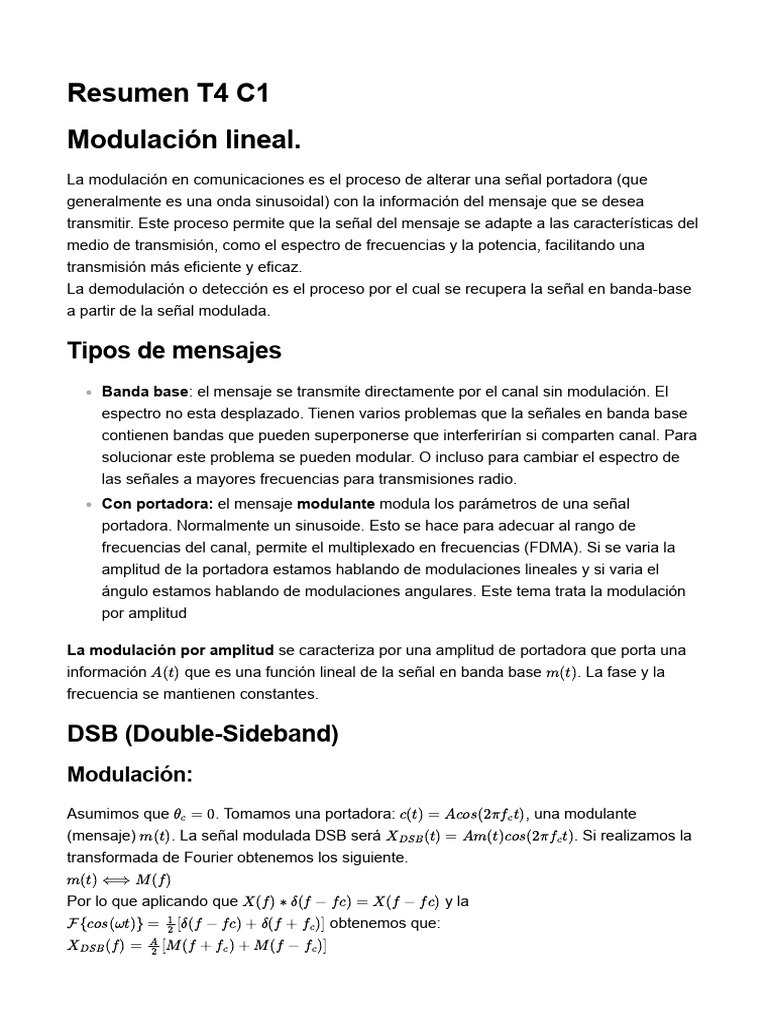 Modulación Lineal en Comunicaciones | PDF | Rectificador | Ingeniería ...