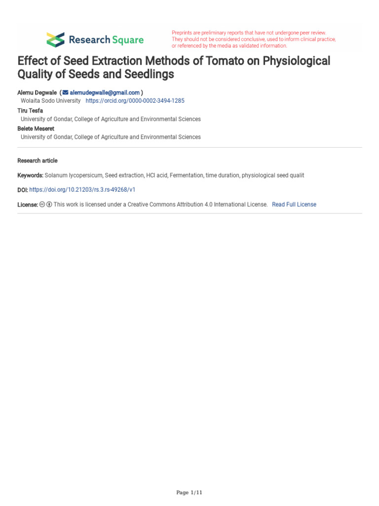Tomato Seed Extraction Methods Impact | PDF | Seed | Tomato
