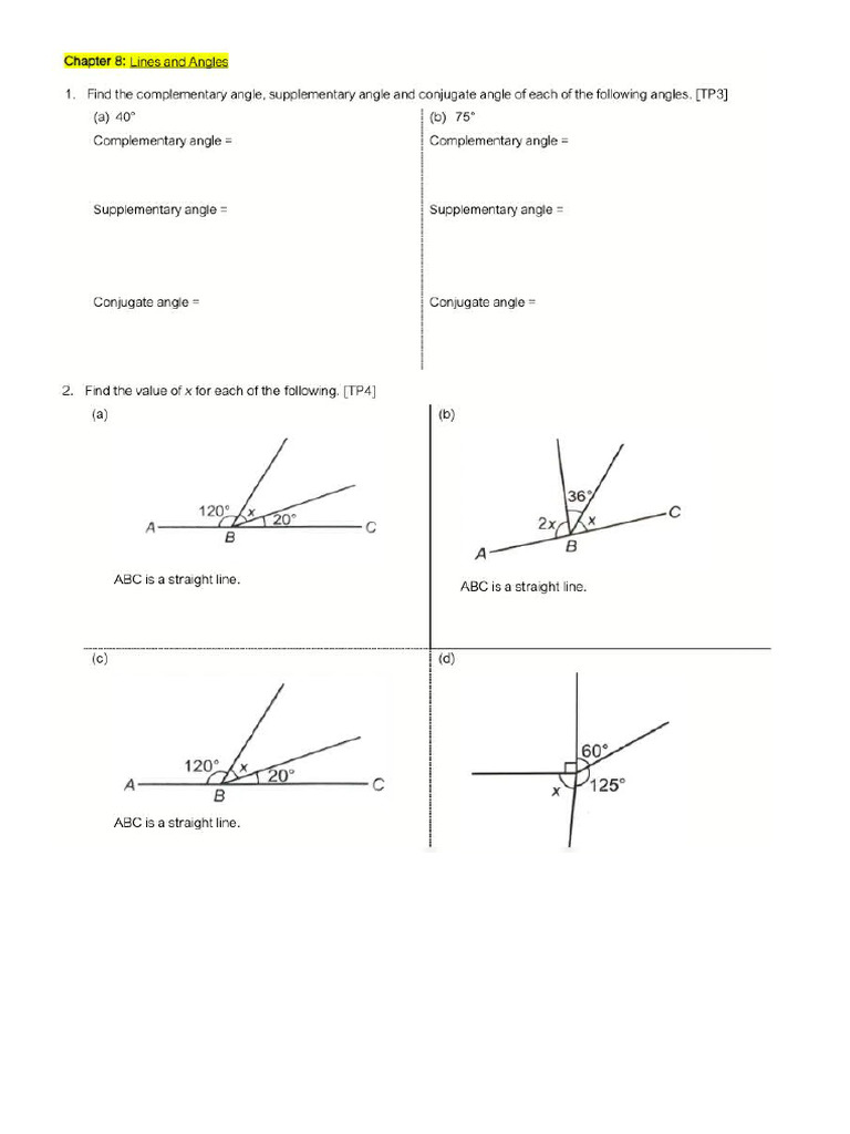 Lines and Angle | PDF