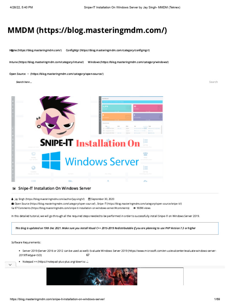 Snipe-IT Setup Guide for Windows Server | PDF | Internet Information ...