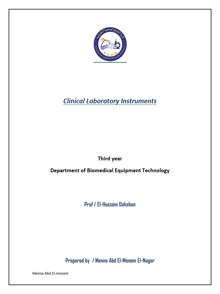 Clinical Lab Instruments Overview | PDF