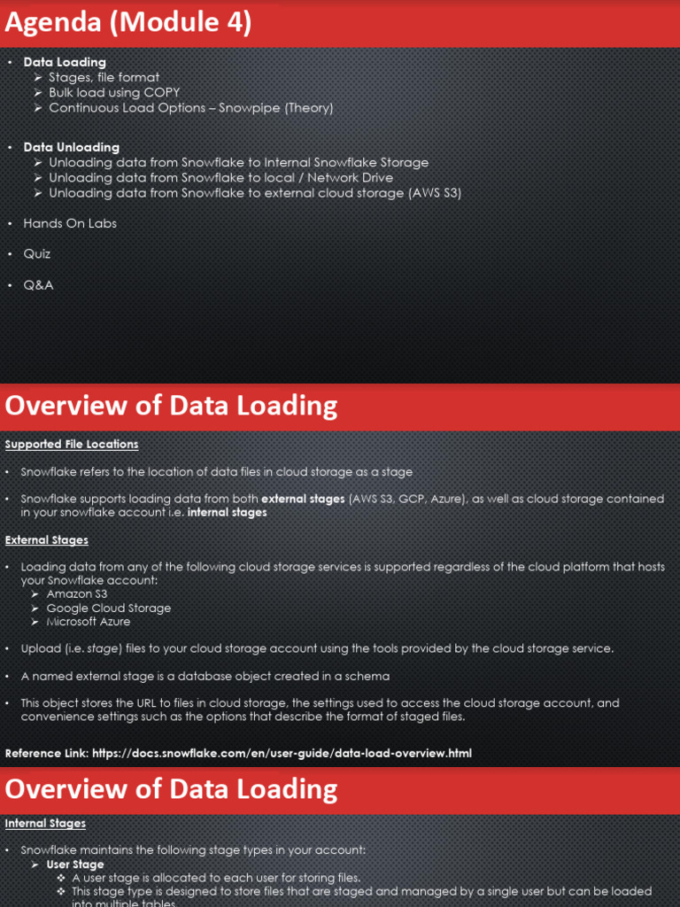 Snowflake Data Loading and Unloading Guide | PDF | Computer File ...