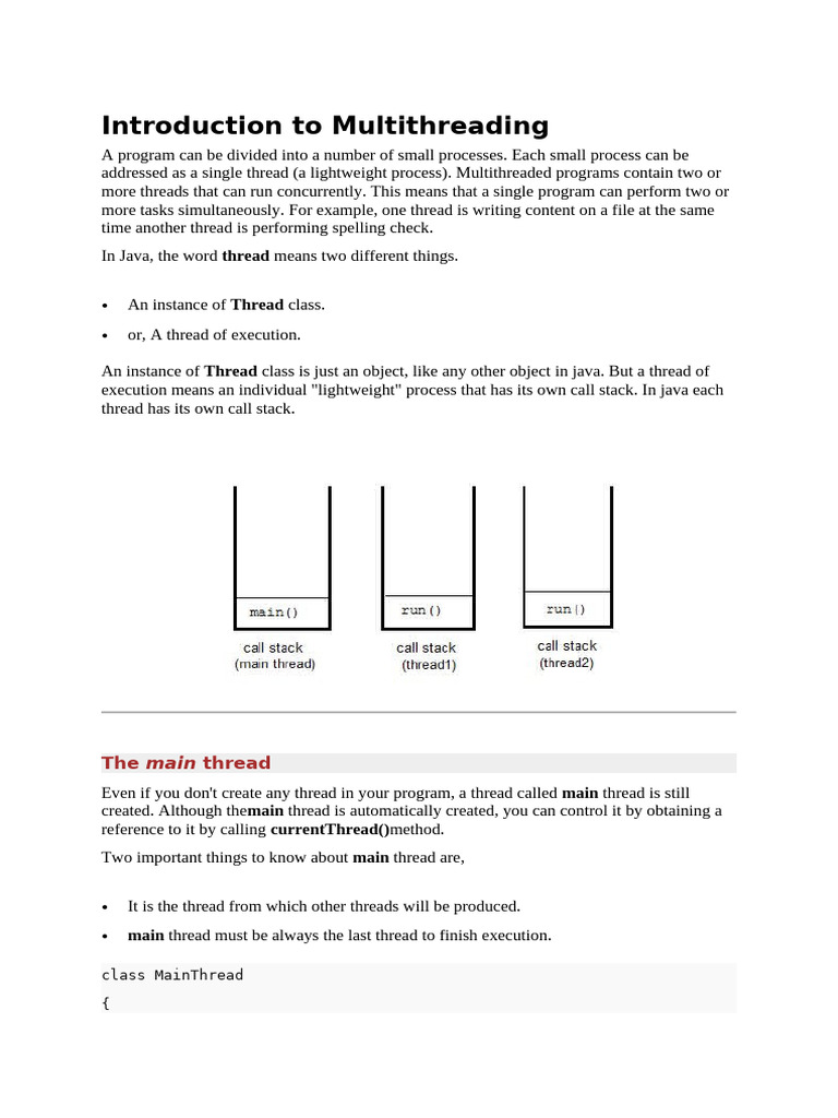 Understanding Java Multithreading Basics | PDF