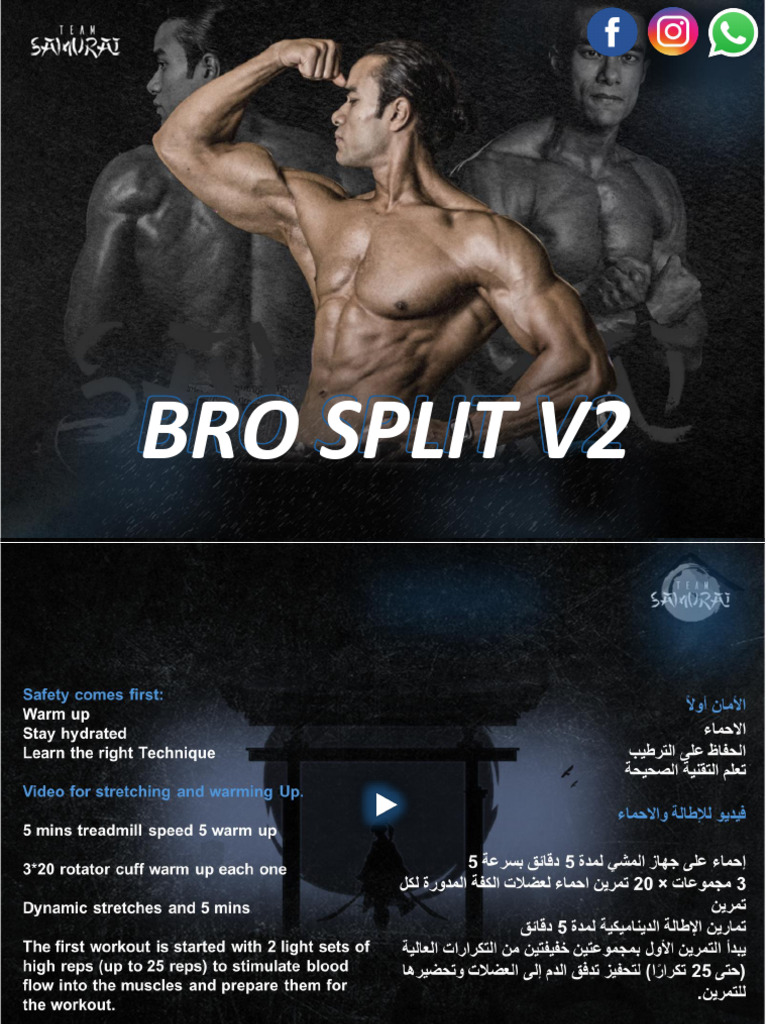 Bro Split V2 | PDF | Weight Training | Strength Training