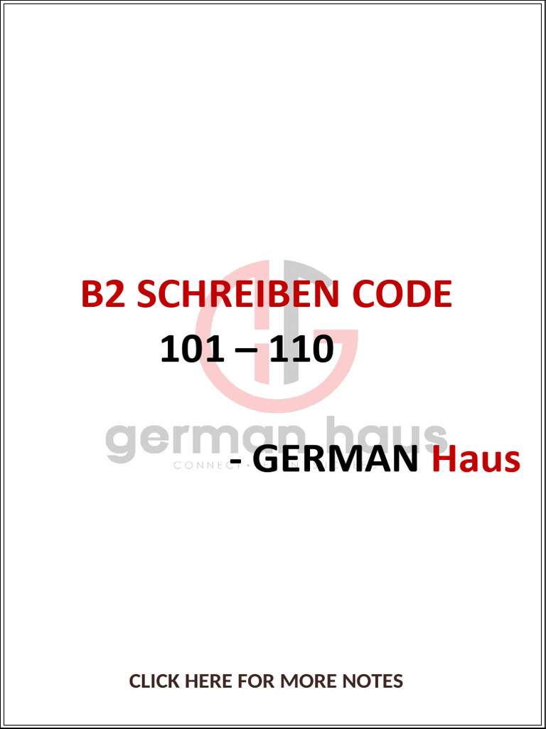 b2 Schreiben Code 101 - 110 | PDF