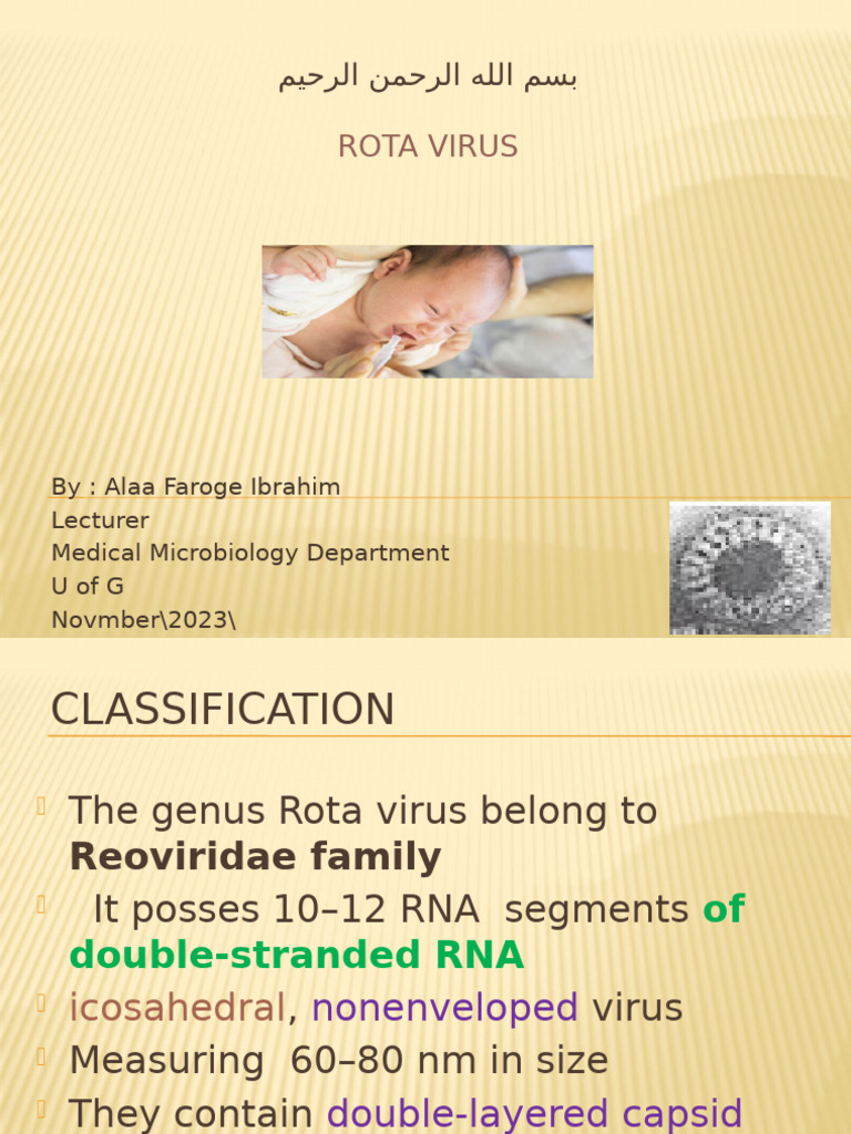Virology, Lec 6 ROTA Virus | PDF | Virus | Diarrhea