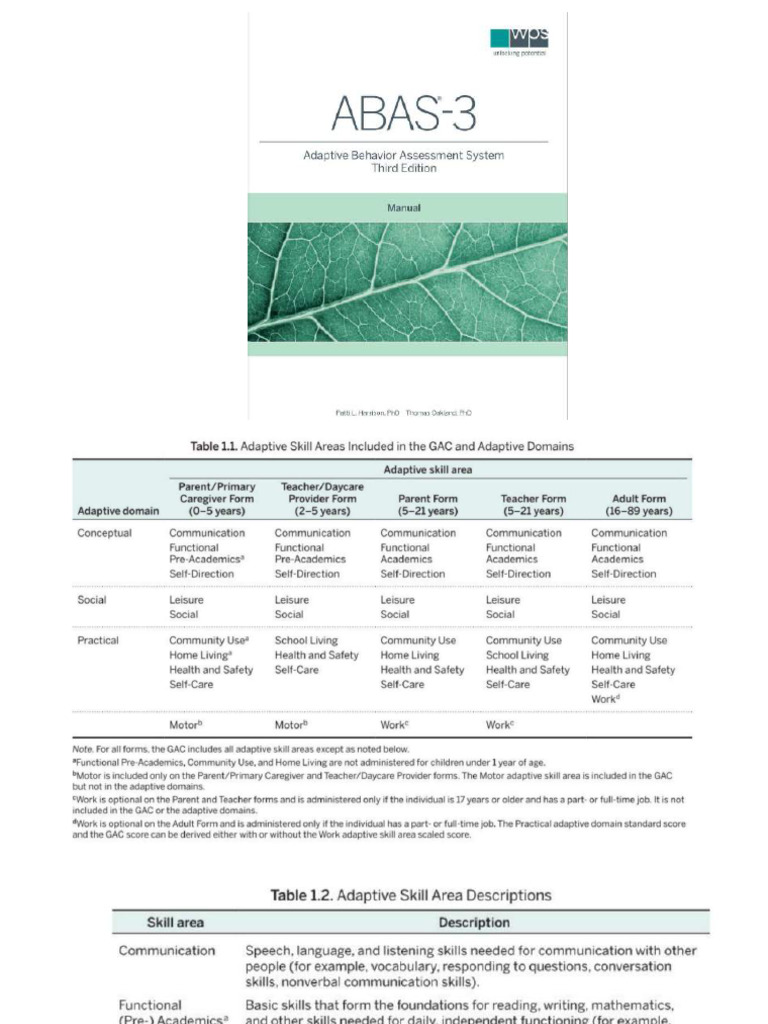 Manual ABAS 3 - Normas de Correção - Compressed | PDF