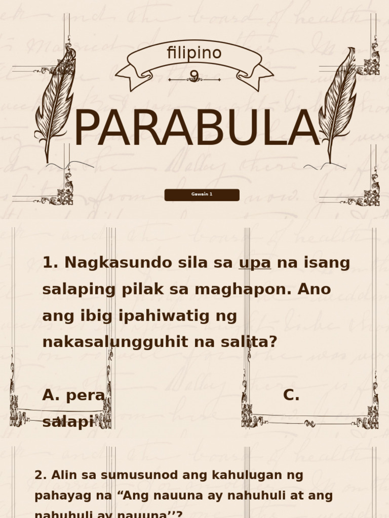 Aralin 1 Parabula | PDF