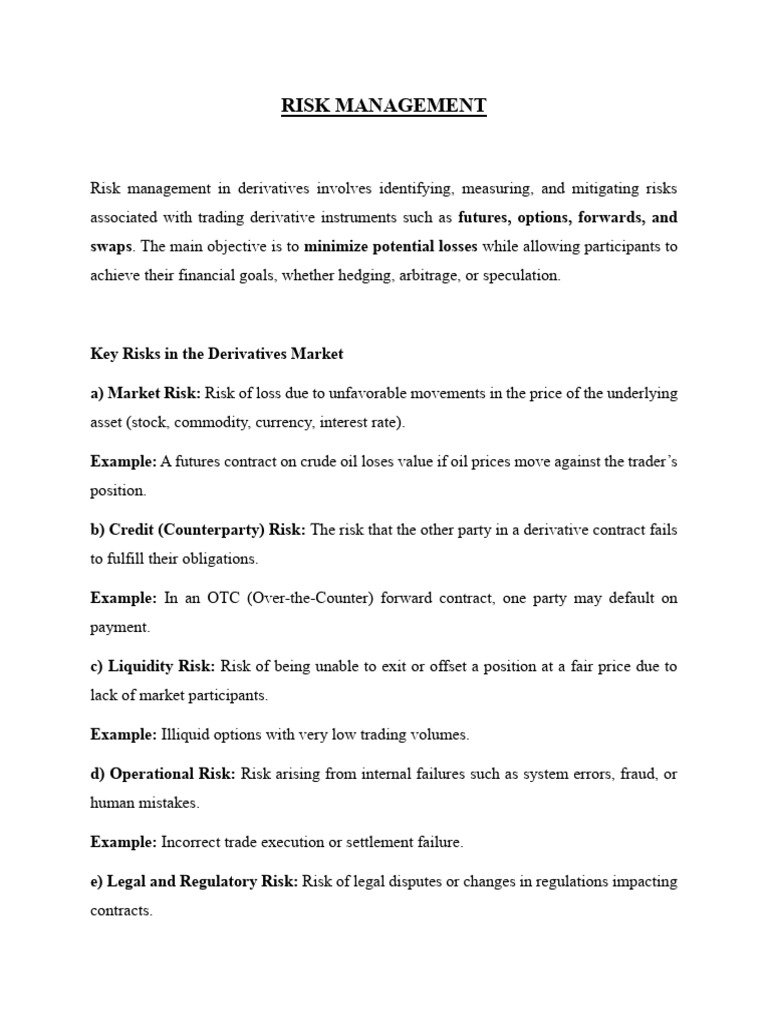 Derivatives Risk Management Explained | PDF | Derivative (Finance ...