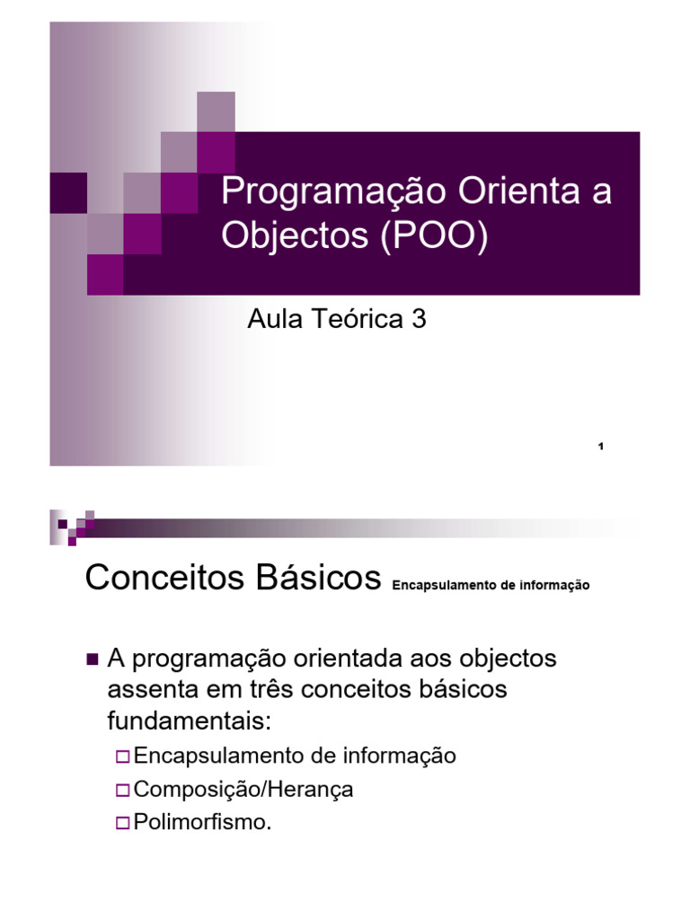 Conceitos Fundamentais de POO | PDF | Classe (programação de ...
