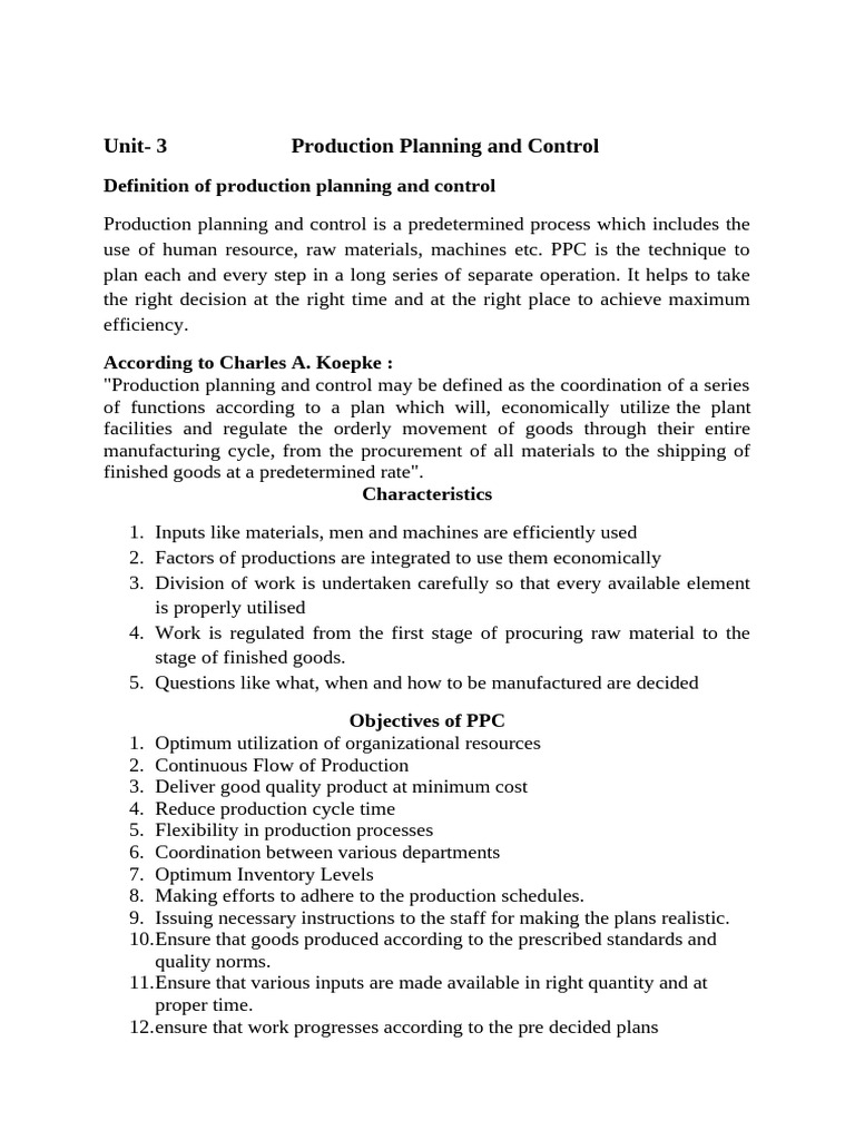 Production Planning and Control Guide | PDF | Supply Chain | Inventory
