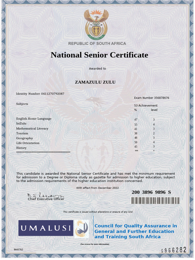 Keketso | PDF | Qualifications | Educational Stages