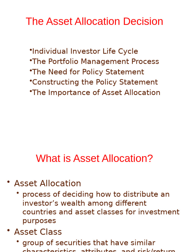 Understanding Asset Allocation Strategies | PDF | Investing | Asset ...
