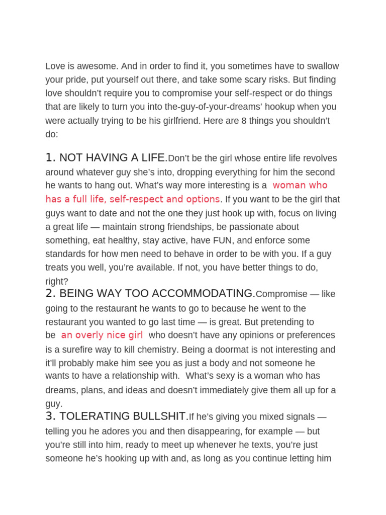8 Mistakes to Avoid in Dating | PDF