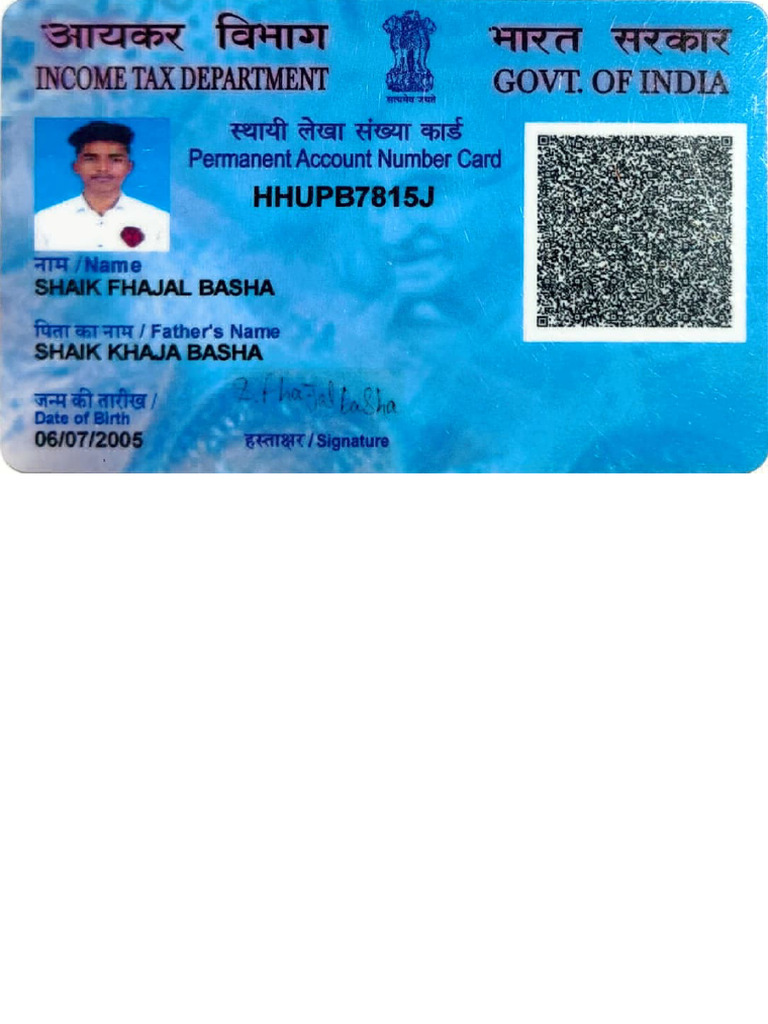 Income Tax PAN Card Details | PDF